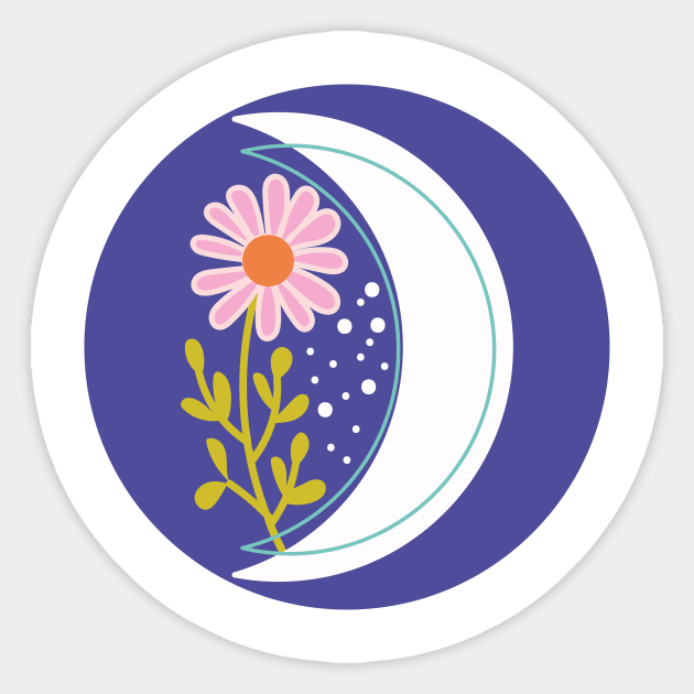 Celestial Moon Sticker by saadidesigns